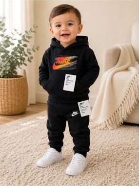 Nike Black Jogger Sweatpants with White Logo